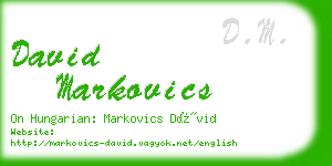 david markovics business card